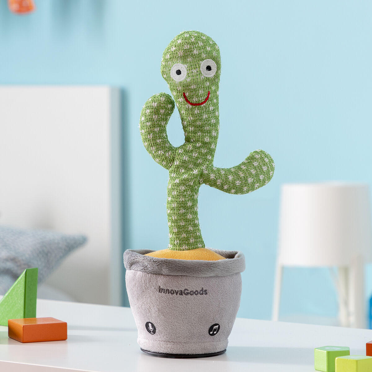 Cactus Bailarín y Parlanchín Recargable con Música y LED Multicolor – Cacxi InnovaGoods