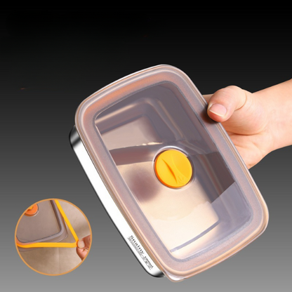 Caja De Comida Al Vacío De Acero Inoxidable Antibacteriana 316 (19 x 13.5 x5.5 cm)