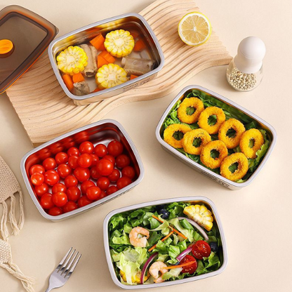 Caja De Comida Al Vacío De Acero Inoxidable Antibacteriana 316 (19 x 13.5 x5.5 cm)