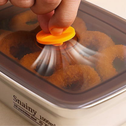 Caja De Comida Al Vacío De Acero Inoxidable Antibacteriana 316 (19 x 13.5 x5.5 cm)