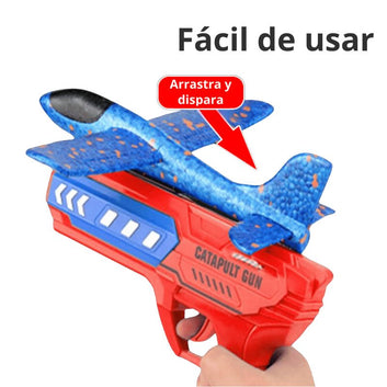 Avión planeador con pistola lanzadora