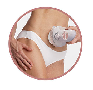 Masajeador con terapia de vibración y rotación para tonificar y esculpir el cuerpo.