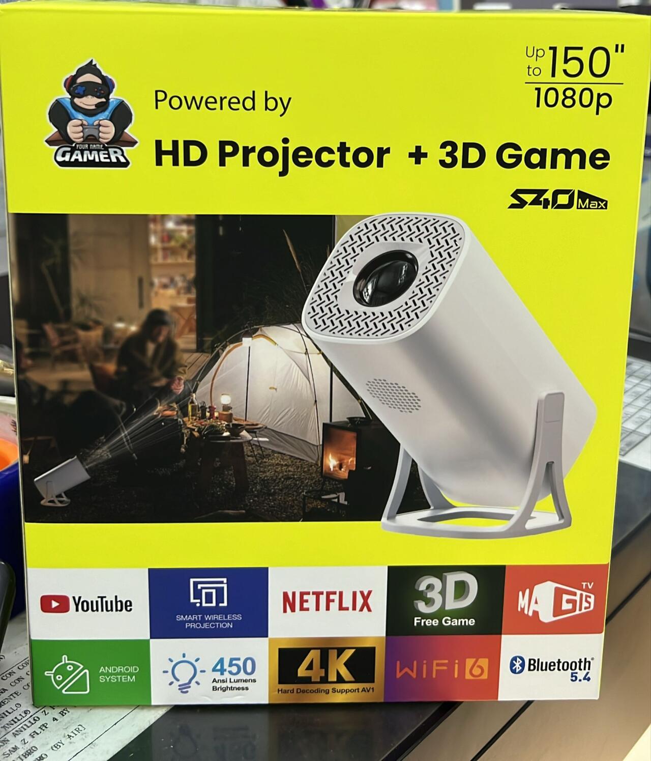 Proyector HD con Videojuegos + 2 Mandos Joystick